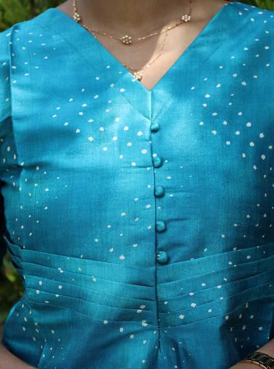 SEMI TUSSAR SILK - BLUE