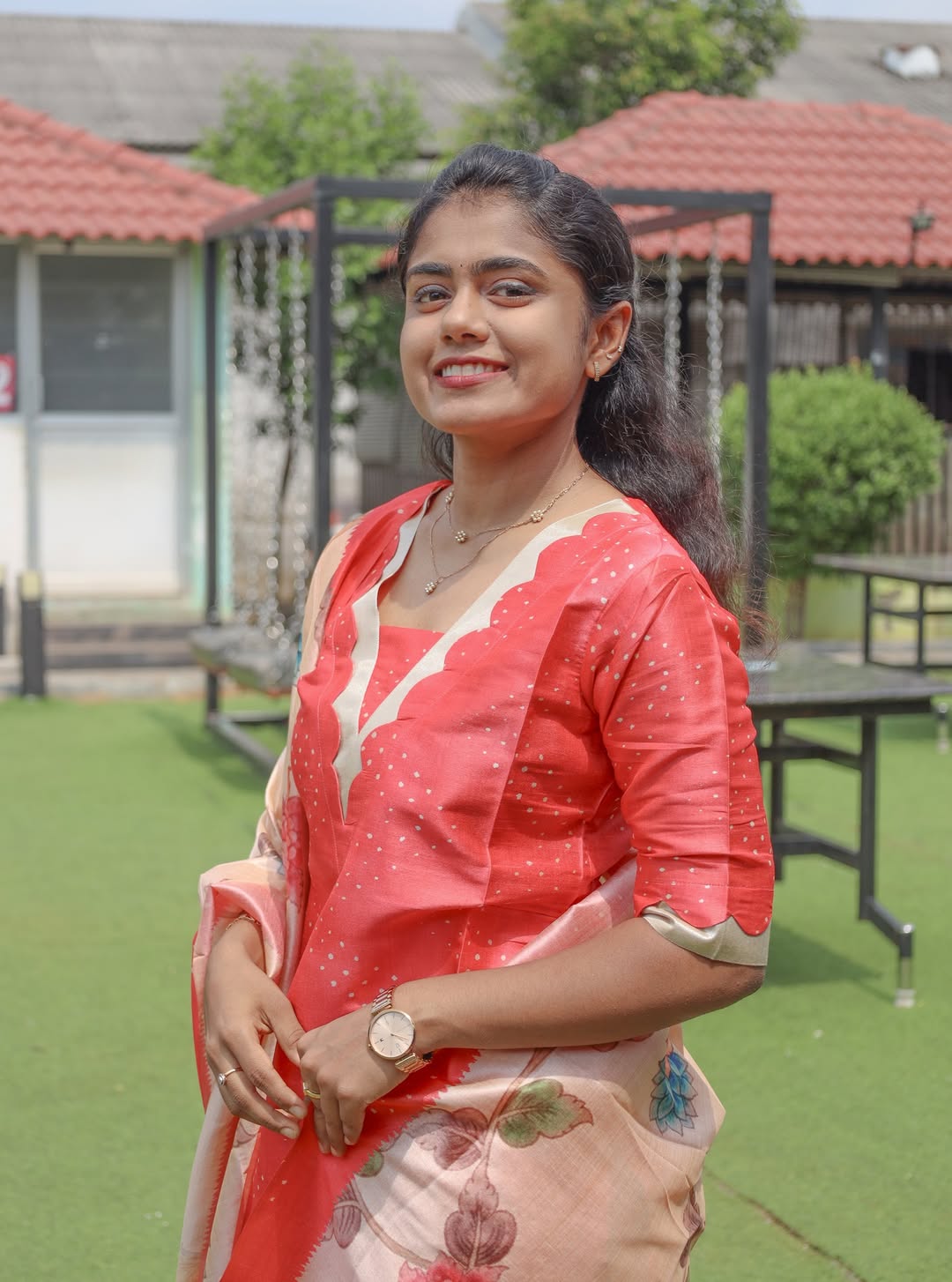 SEMI TUSSAR SILK - ORANGE