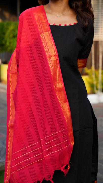 MANGALAGIRI COTTON - BLACK