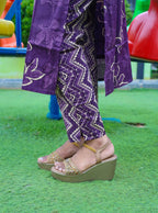 ELEGANT PURPLE FLORAL PRINT COTTON CO-ORD SET
