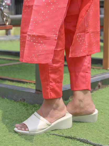 SEMI TUSSAR SILK - ORANGE
