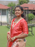 SEMI TUSSAR SILK - ORANGE