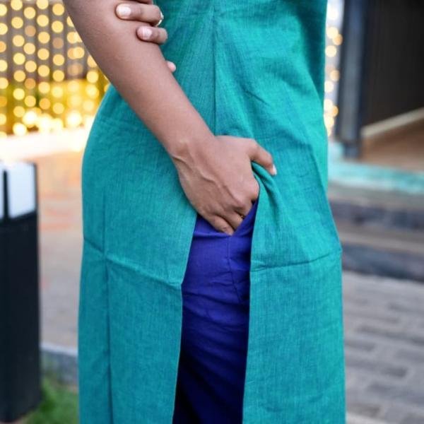 WOMEN’S ELEGANT TEAL GREEN KURTI SET WITH DUPATTA