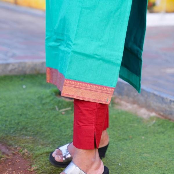 WOMEN’S ELEGANT SEA GREEN KURTI SET WITH DUPATTA